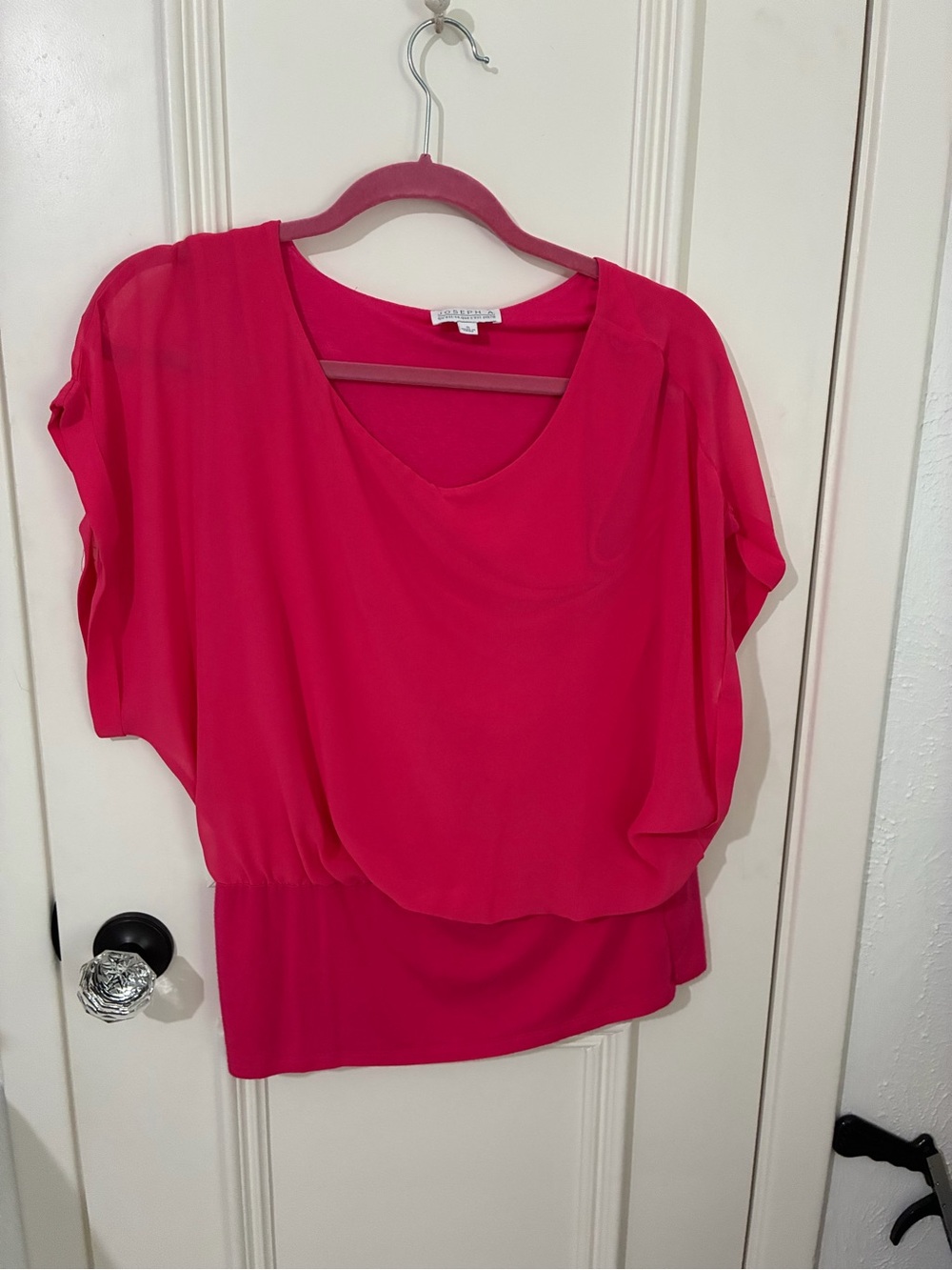 Joseph Hot Pink Draped Dolman Blouse